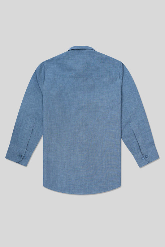 Boysâ Full Sleeves Casual Shirt - Dark Blue