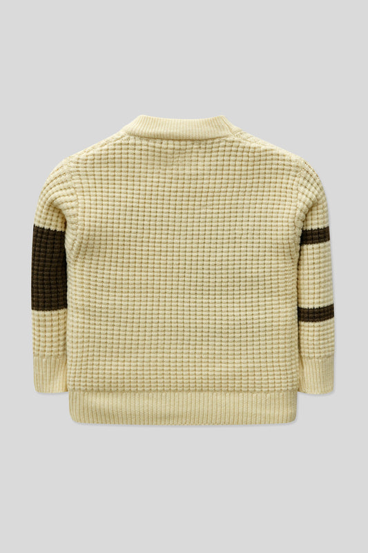 Little Boys R-Neck Wool Cardigan - Brown