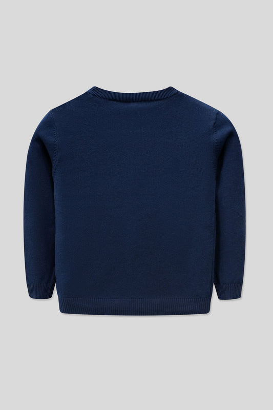 Little Girlsâ Cotton Cardigan - Ink Blue