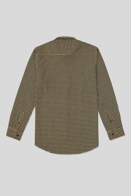 Menās Classic Casual Shirt - Beige/Black
