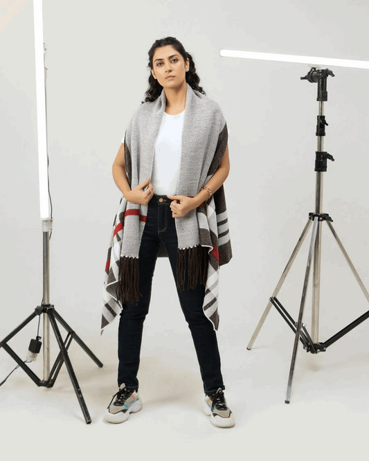 Women Regular Fit Sleeveless Shrug – Grey - Harwage