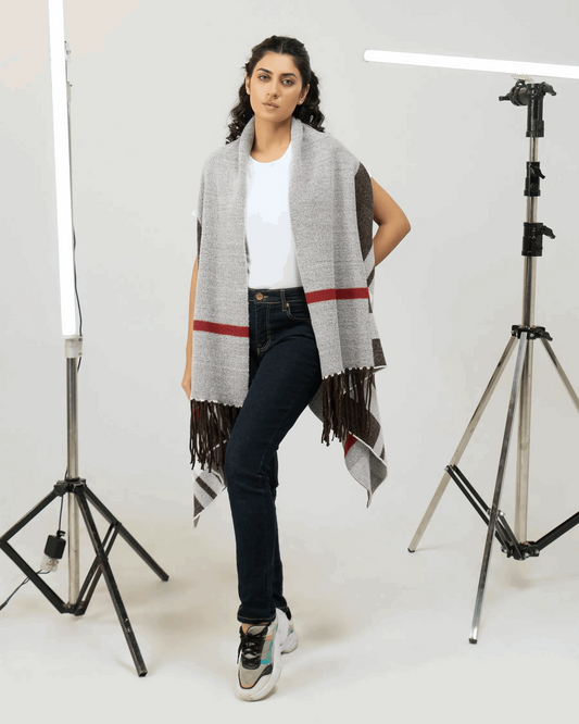 Women Regular Fit Sleeveless Shrug – Grey - Harwage