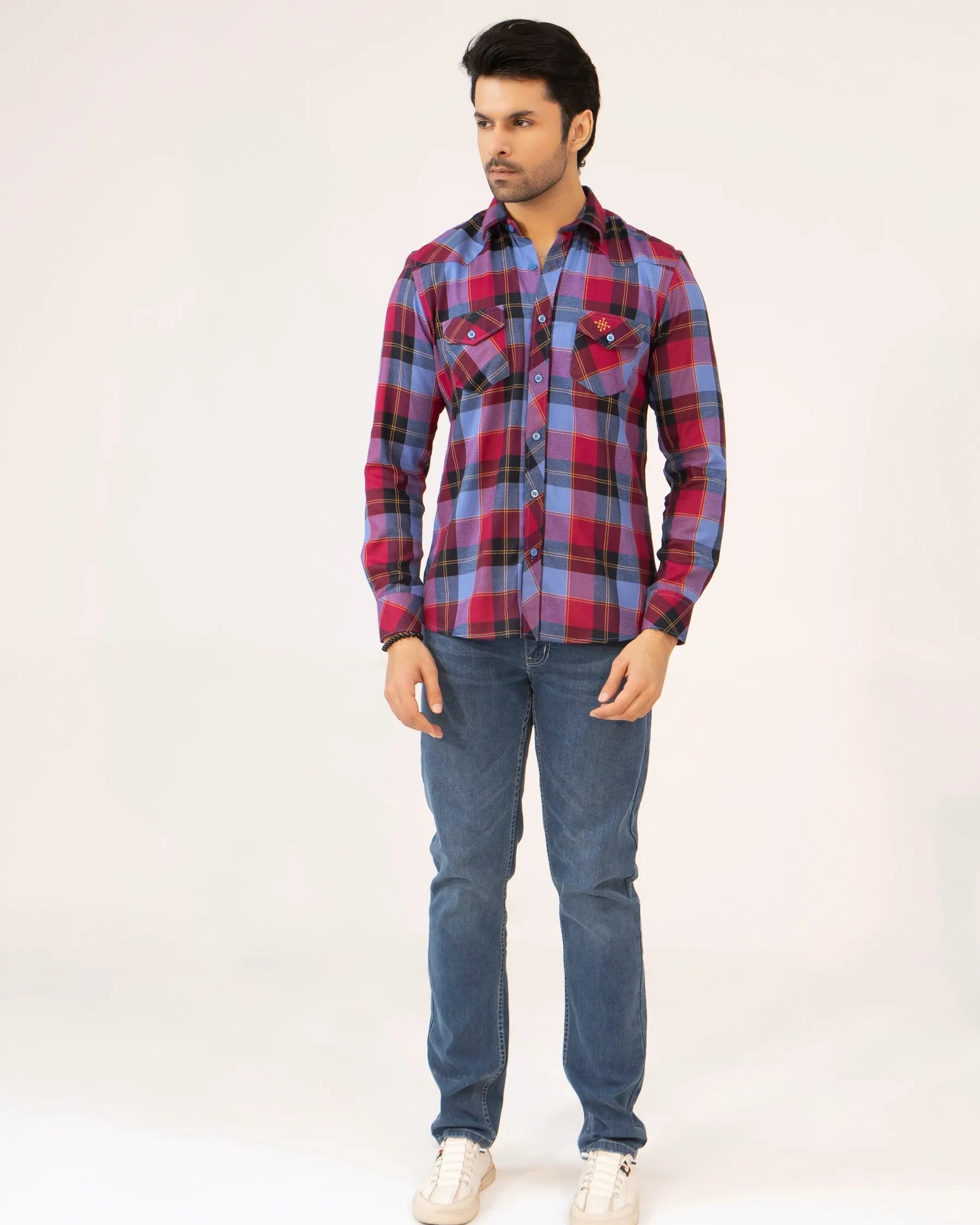 Men Casual Shirt – Maroon Checkered - Harwage