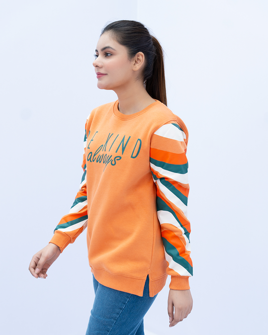 Women Sweatshirt Printed Regular Fit - Pink