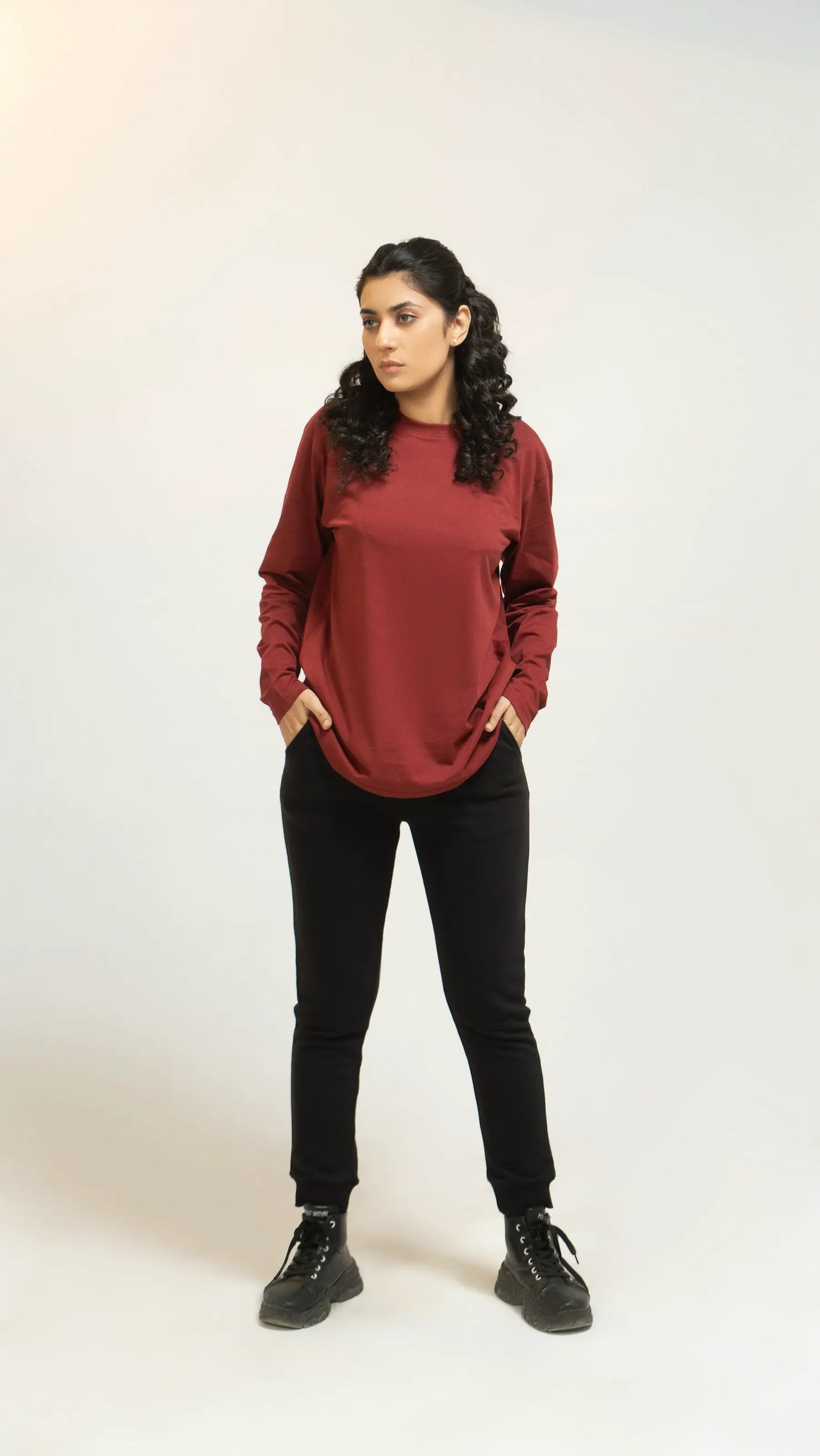 Women Full Sleeve Shirt - Merlot - Harwage