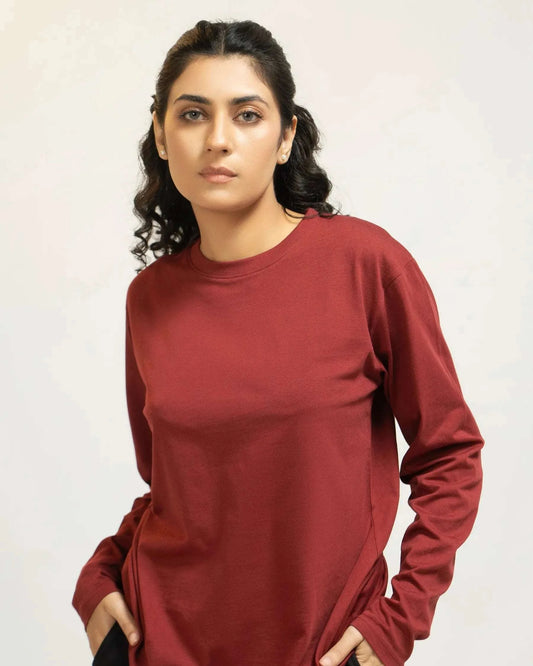 Women Full Sleeve Shirt - Merlot - Harwage