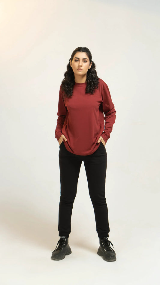 Women Full Sleeve Shirt - Merlot - Harwage