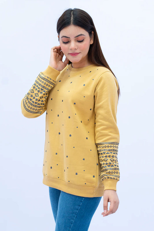 Women Sweatshirt Regular Fit - Beige