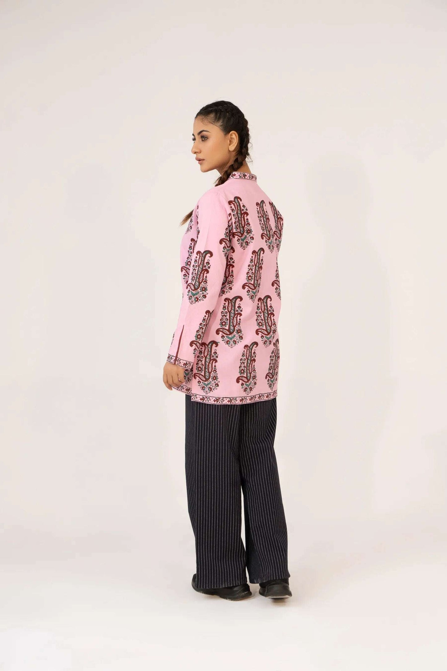 Women Printed Kurti - Pink - Harwage