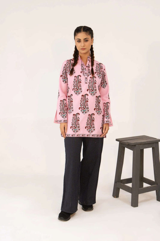 Women Printed Kurti - Pink - Harwage
