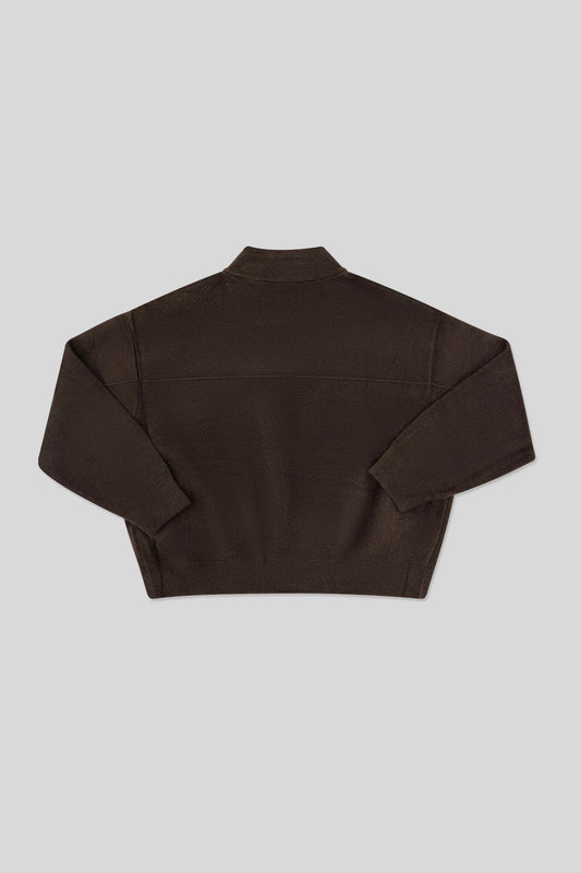 Womenâs Wool Cardigan - Dark Brown