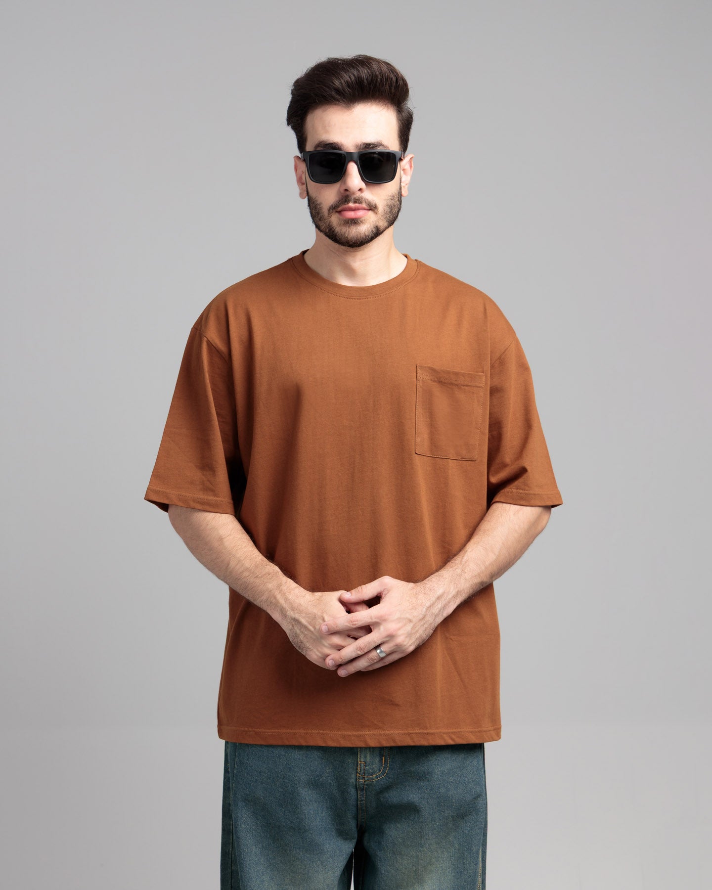 Men Boxy Fit Cotton T-Shirt - Monk Robe
