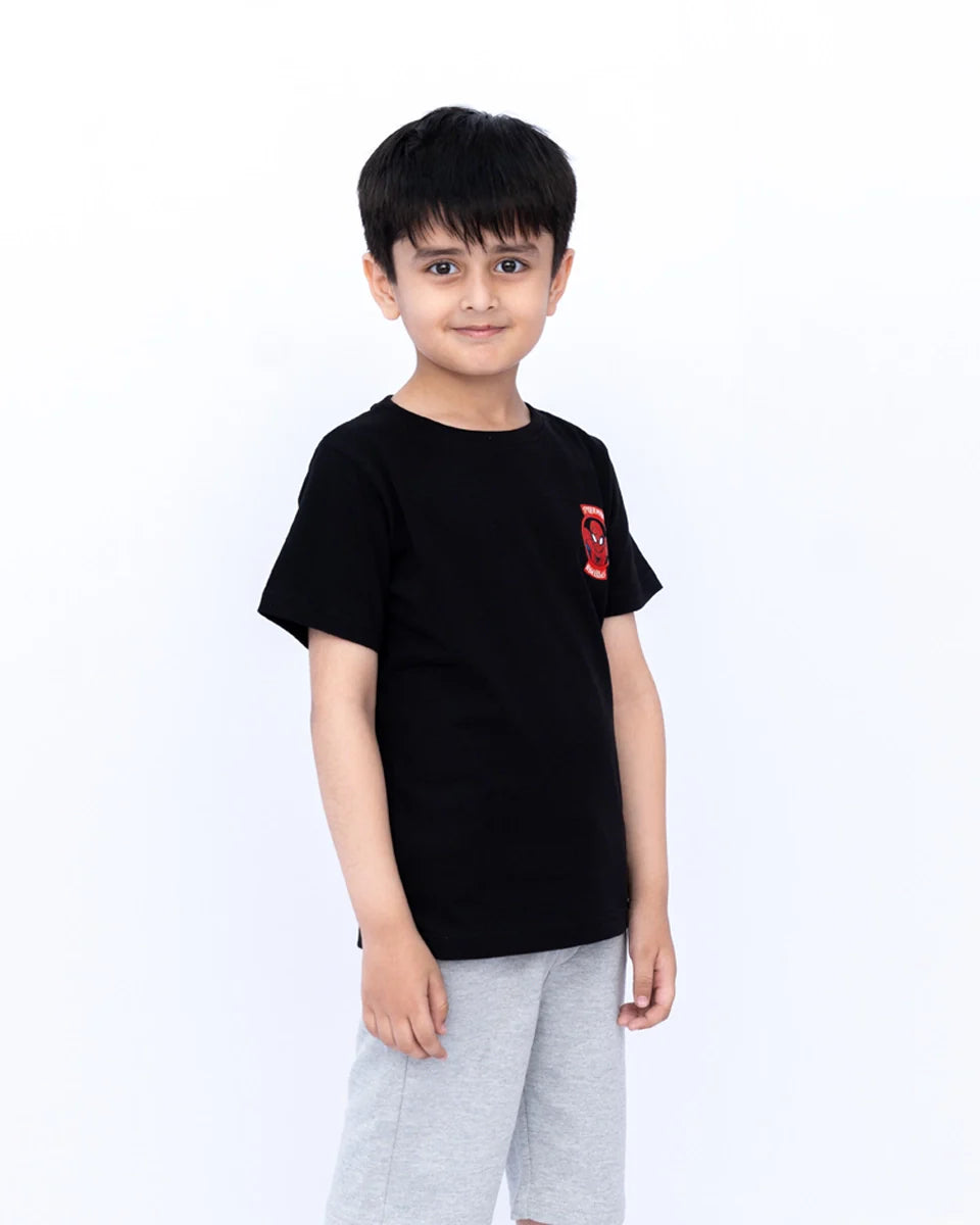 Boys Printed Co-ords Set – Black