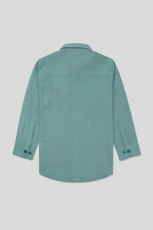 Boys Full Sleeves Casual Shirt - Green