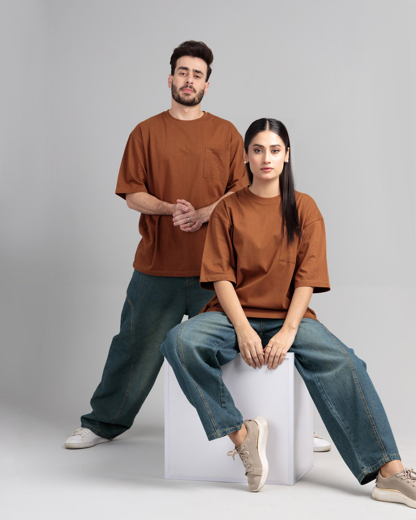 Men Boxy Fit Cotton T-Shirt - Monk Robe