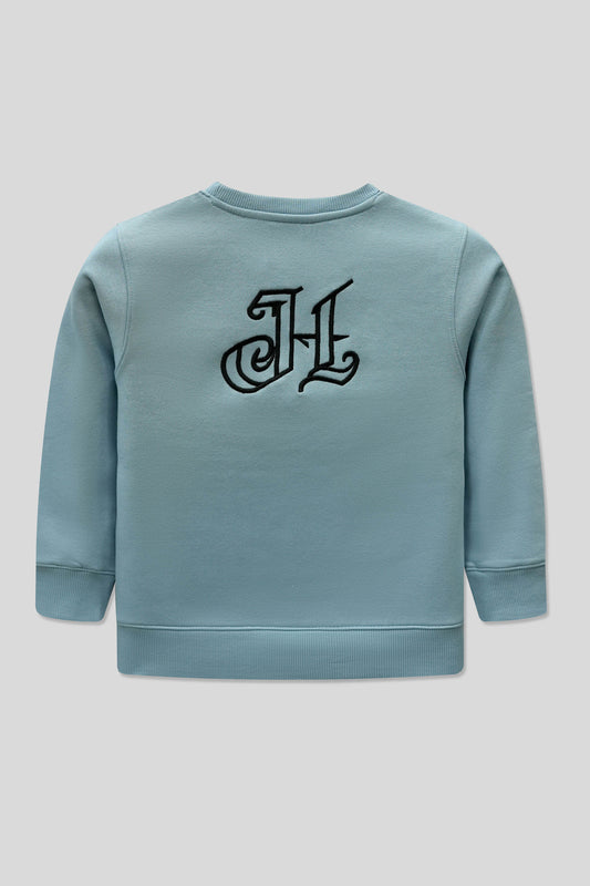 Little Boysβ Screen Print Sweatshirt - Aqua Splash