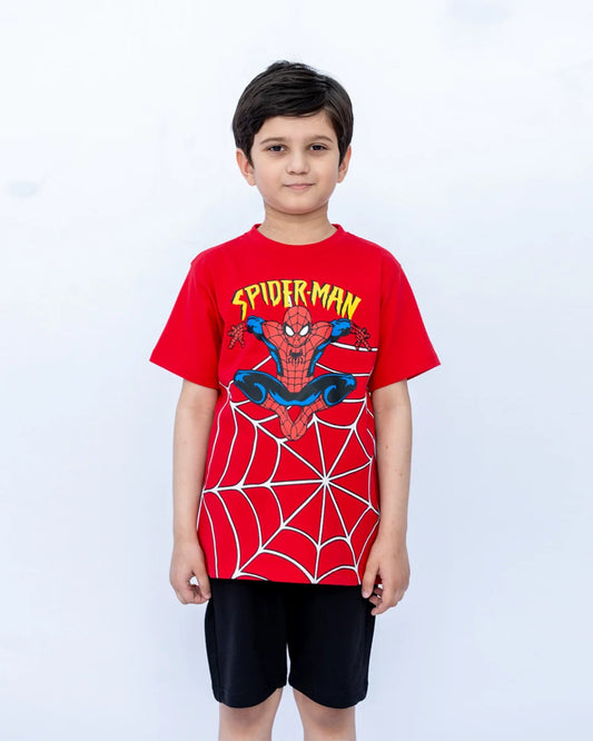 Kids Printed Co-ords Set β Fiery Red