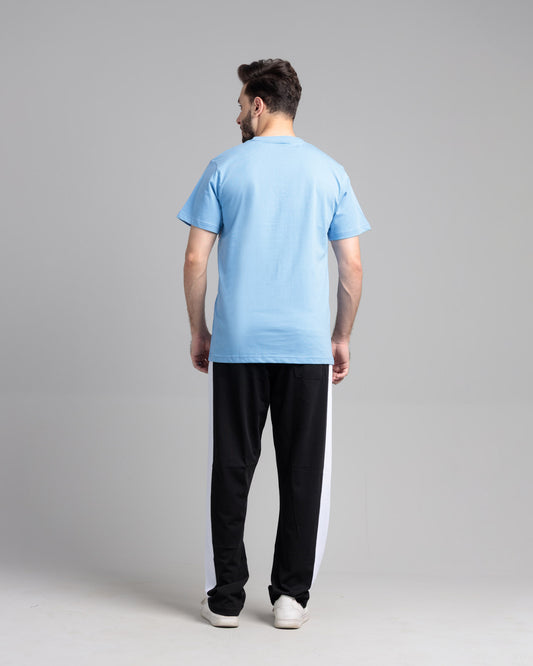 Men's Cut & Sew Two Piece Set - Blue