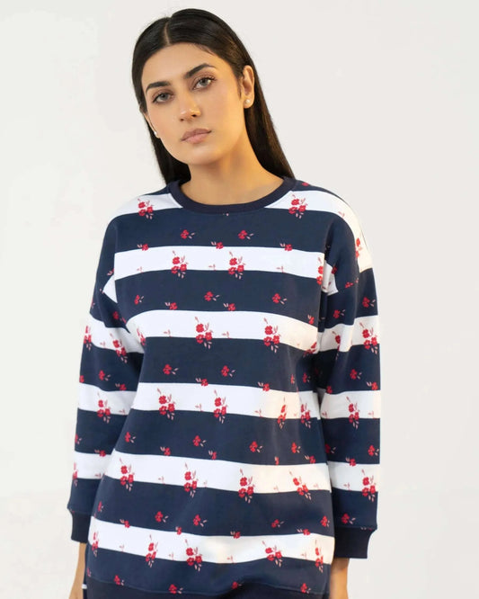 Women Sweatshirt Regular Fit - Multi Navy Blue - Harwage