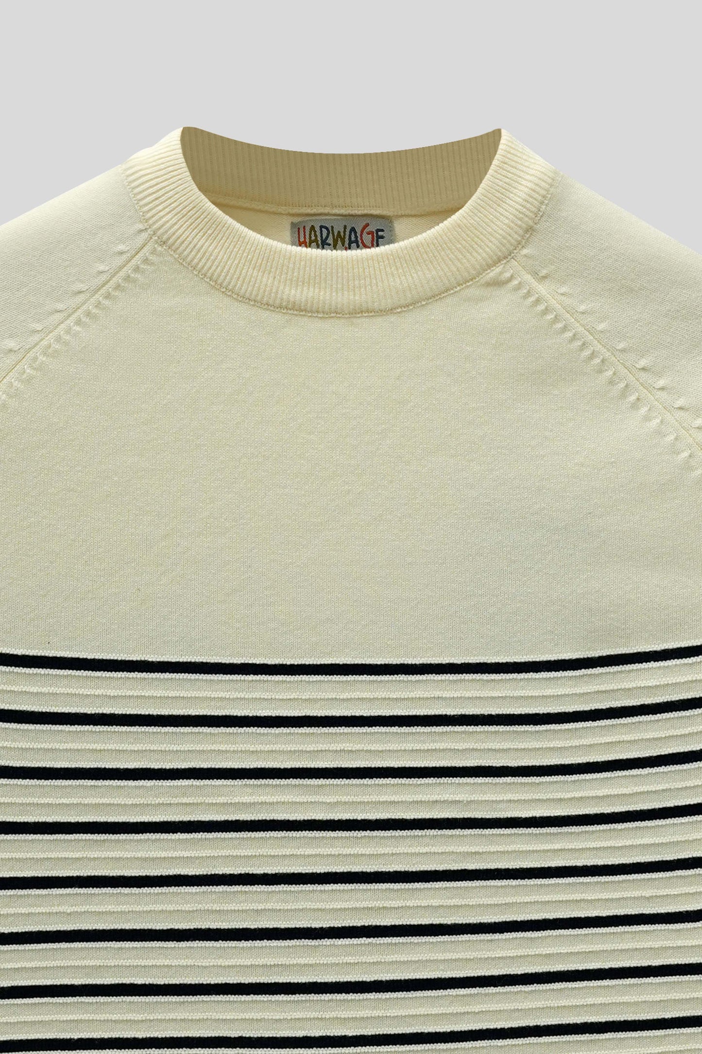 Junior Boys’ R-Neck Wool Cardigan - Cream