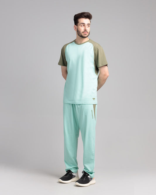 Men's Cut & Sew Two Piece Set - Ocean Wave