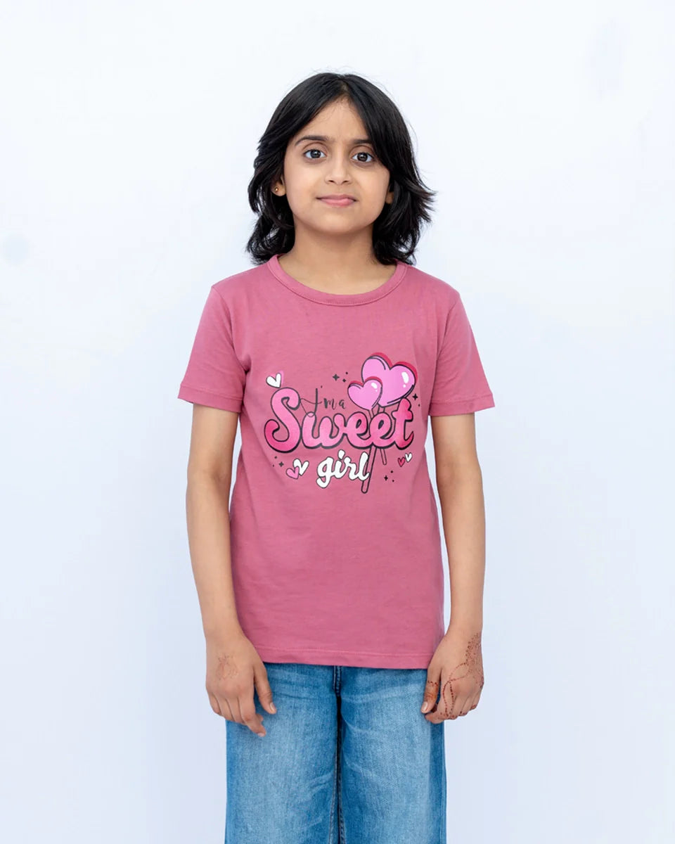 Girls Printed Graphic Shirt – China Rose