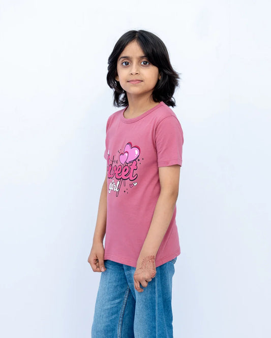 Girls Printed Graphic Shirt β China Rose