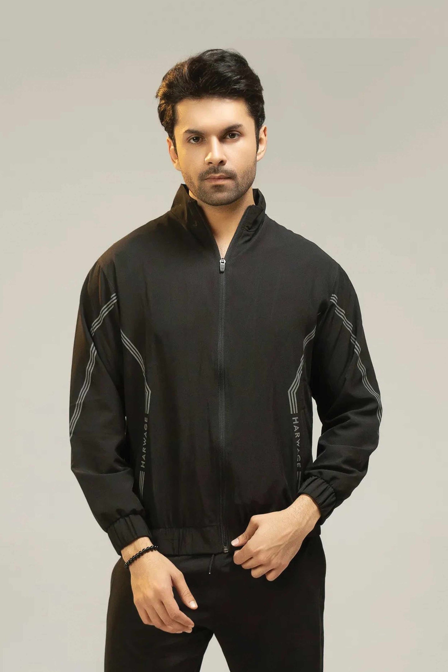 Men Regular Fit Tracksuit - Black