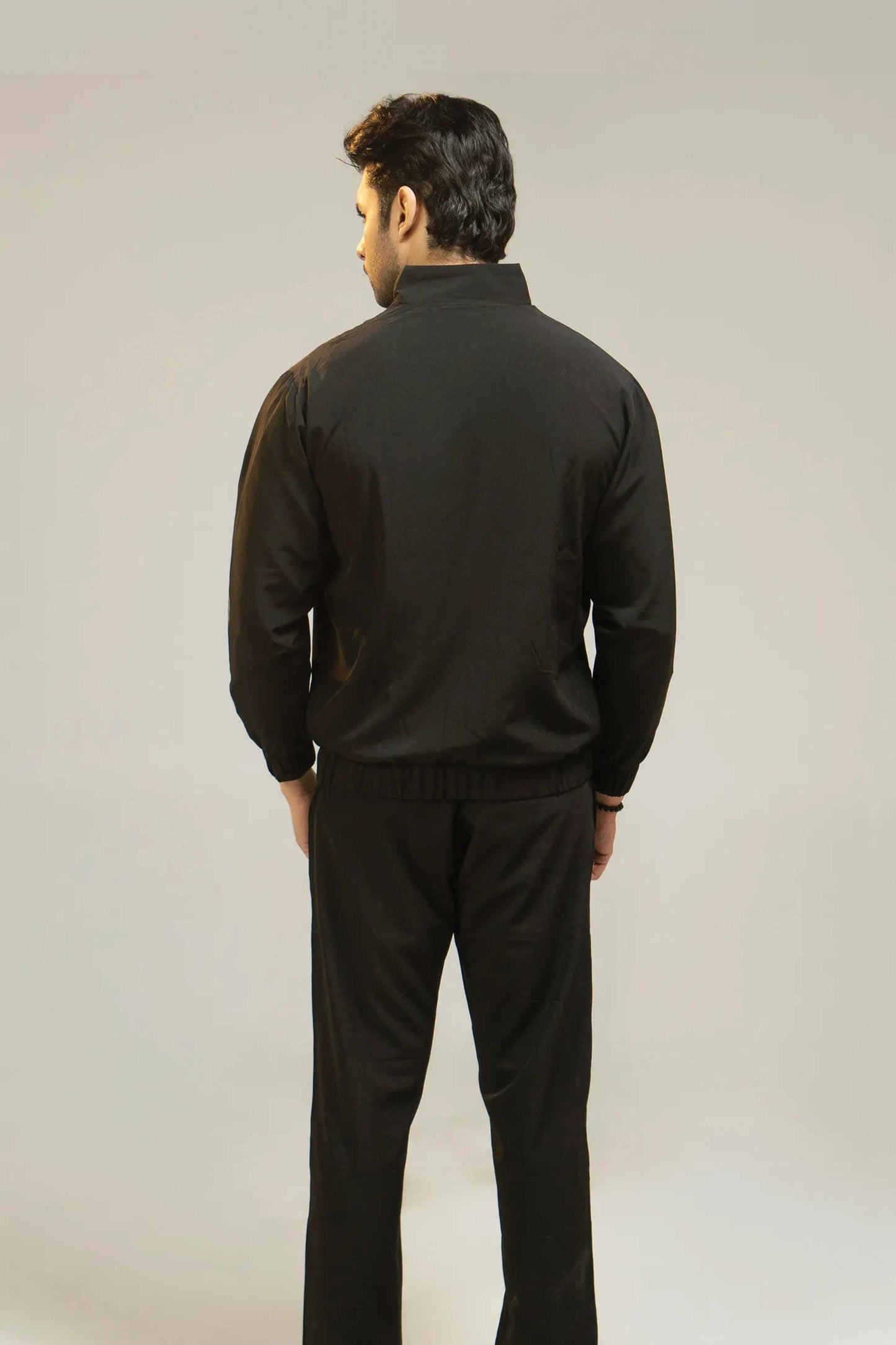 Men Regular Fit Tracksuit - Black