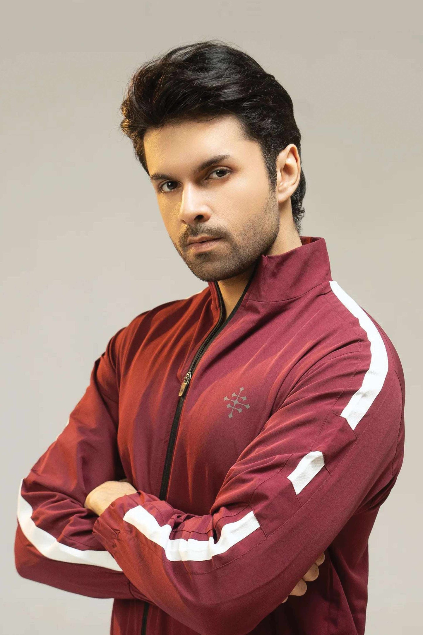 Men Regular Fit Tracksuit β Maroon