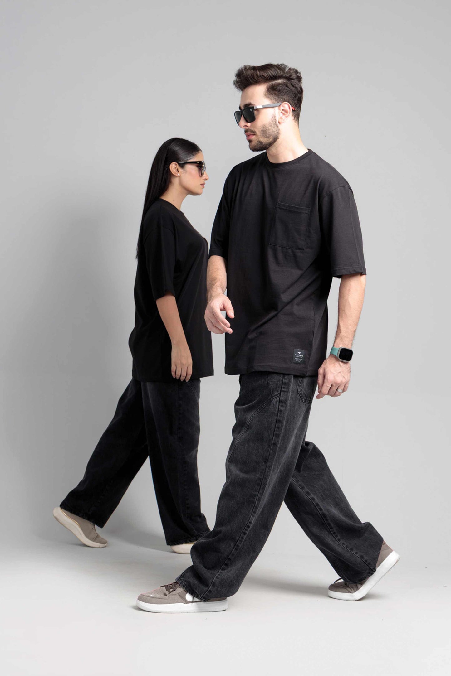 Women Boxy Fit Cotton T-Shirt - Jet Black