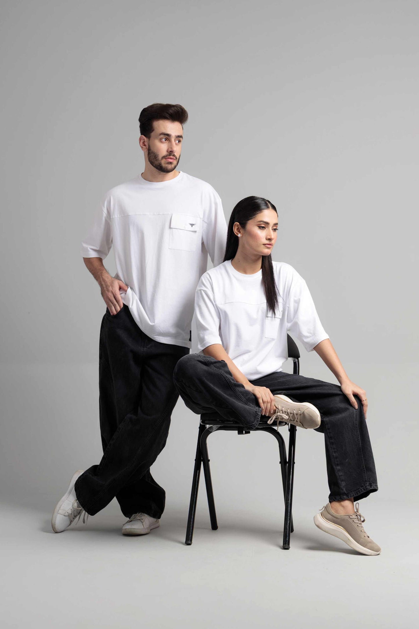 Women Boxy Fit Cotton T-Shirt - White