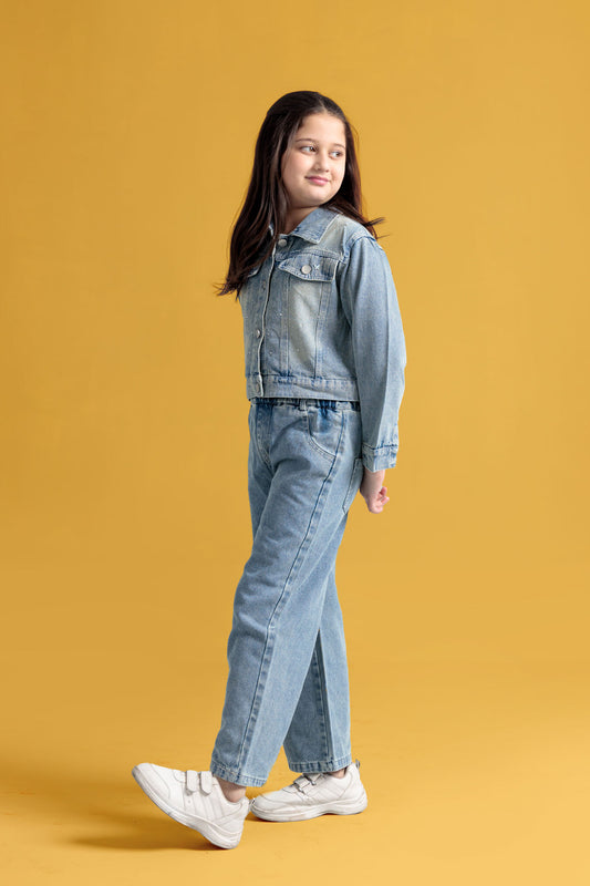 Junior Girls Denim Two-Piece Outfit