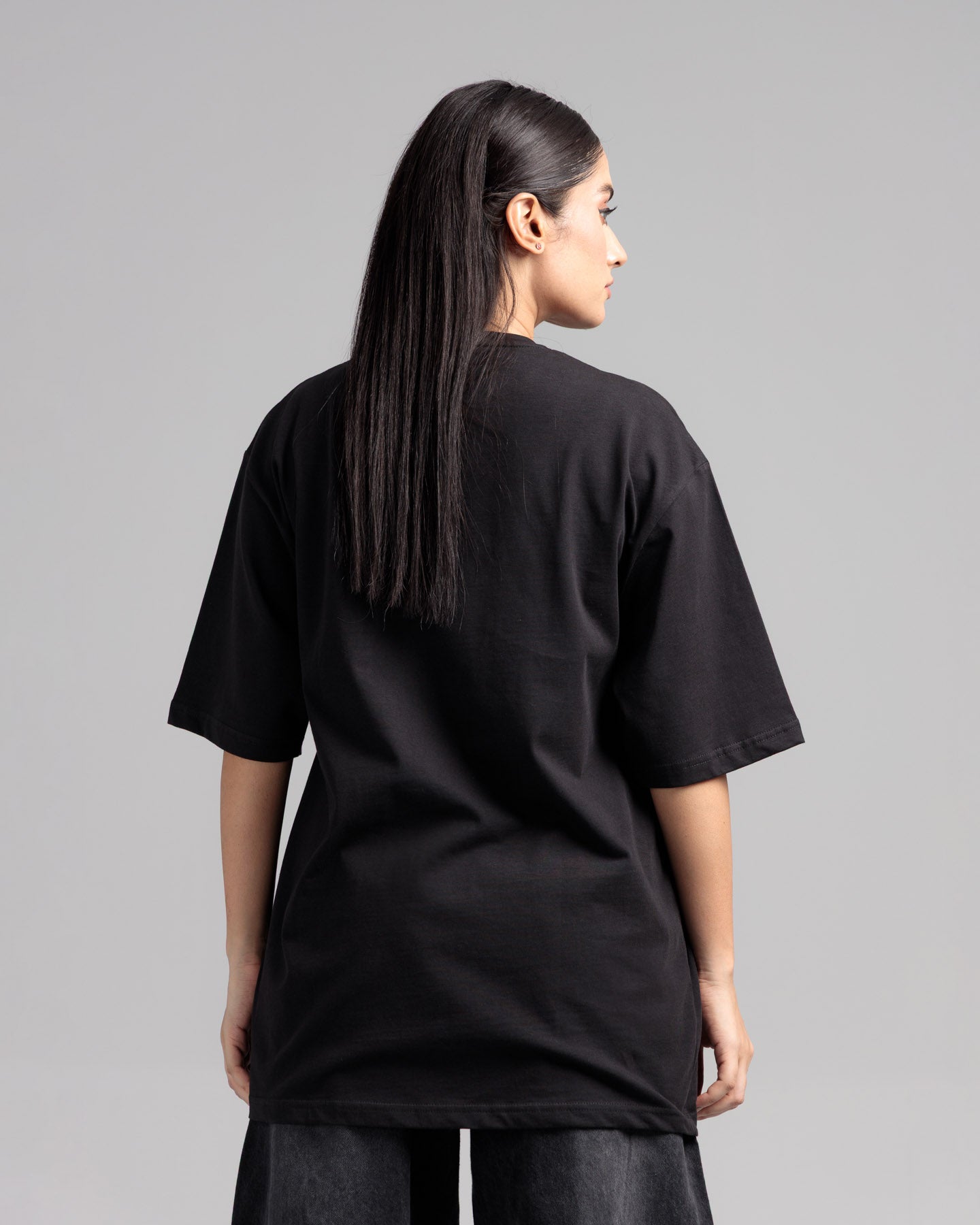 Women Boxy Fit Cotton T-Shirt - Jet Black