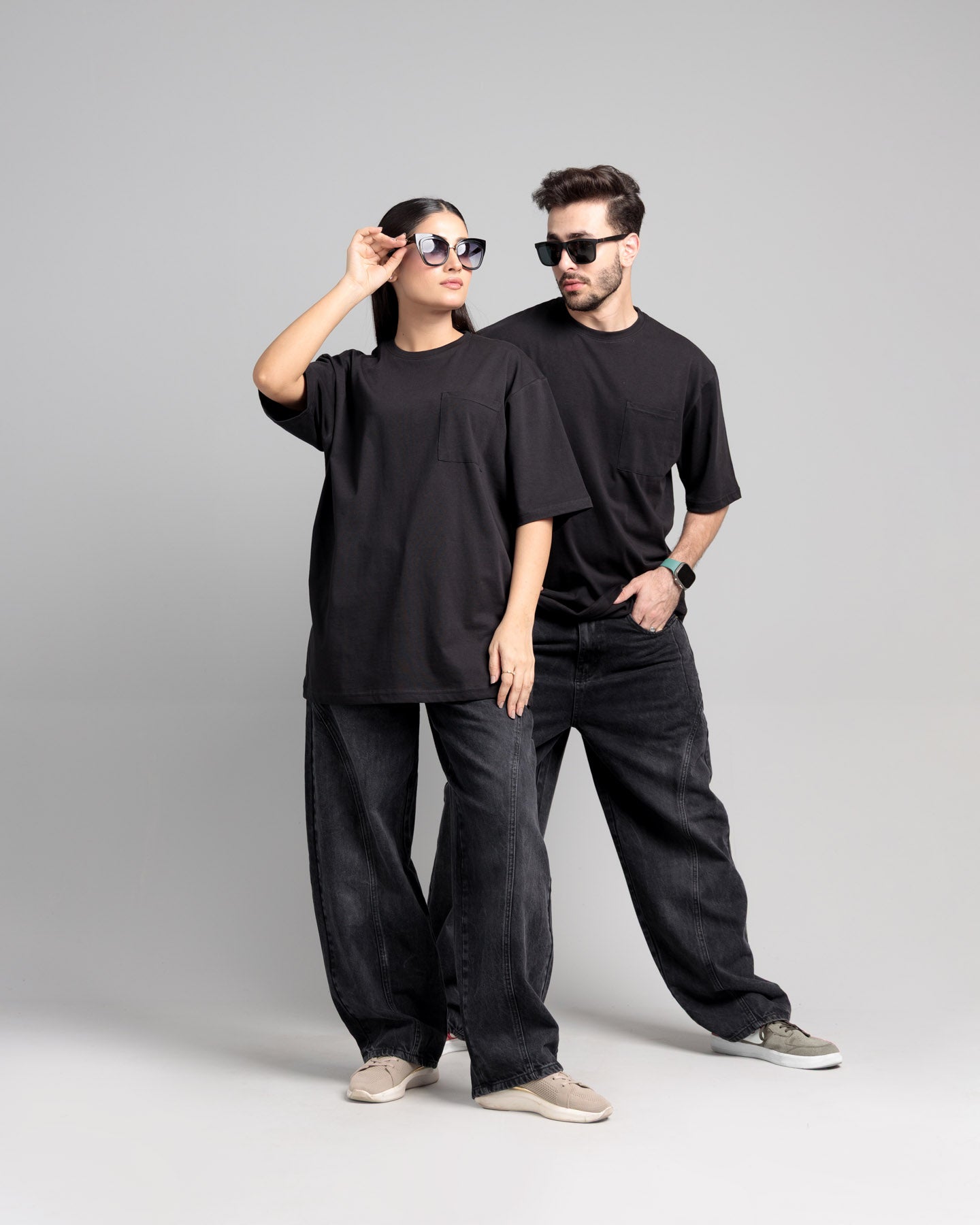 Women Boxy Fit Cotton T-Shirt - Jet Black
