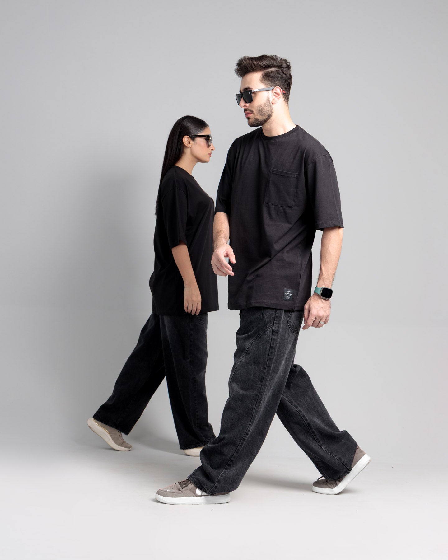 Men Boxy Fit Cotton T-Shirt - Jet Black