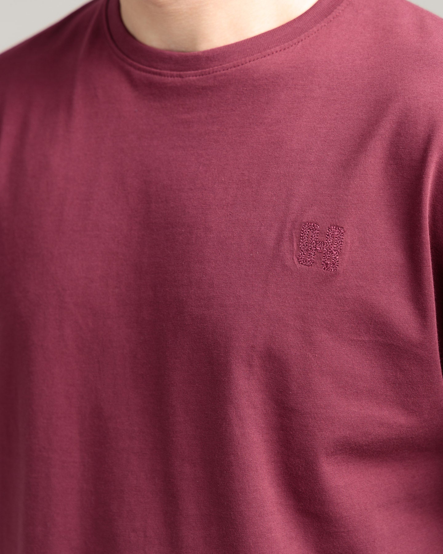 Men Boxy Fit Cotton T-Shirt - Maroon