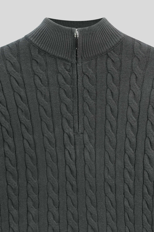 Men’s Mock-Neck Wool Jersey - Black