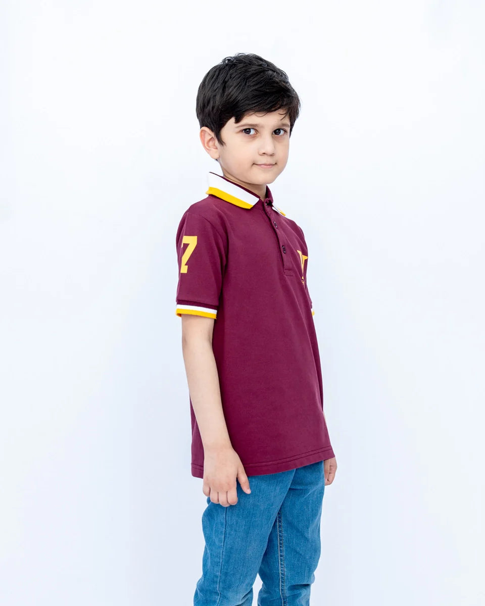 Boys Regular Fit Polo – Maroon