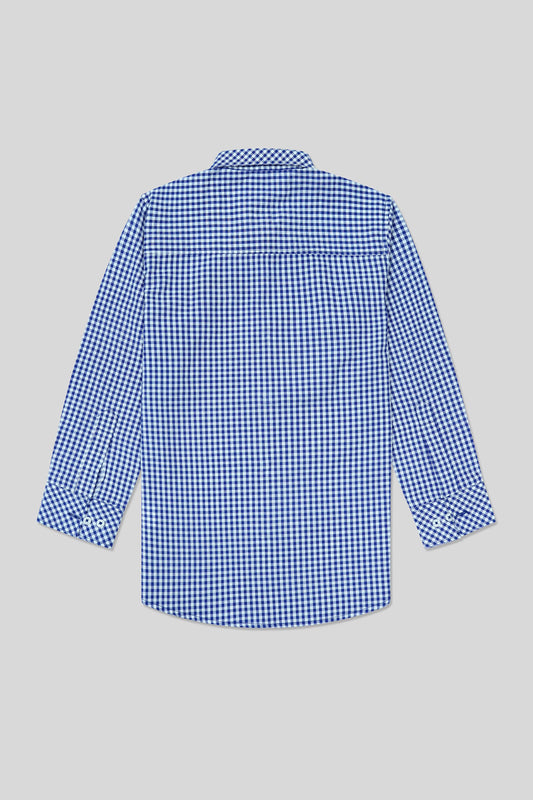 Boysâ Full Sleeves Casual Shirt - Blue & White