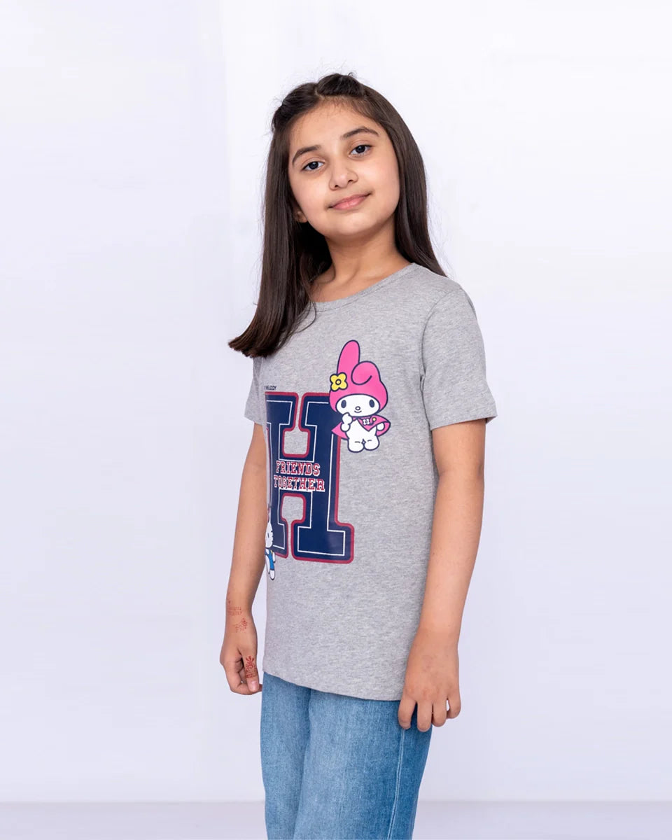 Girls Printed Graphic Shirt – Haider Grey