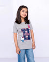 Girls Printed Graphic Shirt – Haider Grey