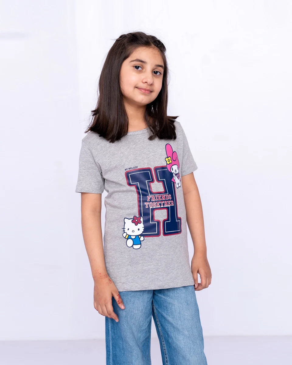 Girls Printed Graphic Shirt – Haider Grey