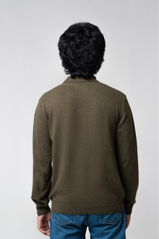 Men’s Turtle Neck Sweater - Olive