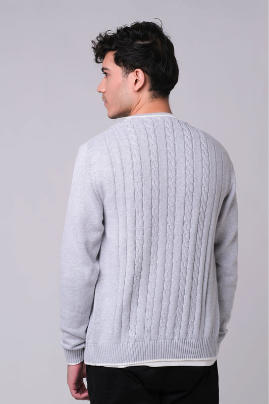 Men’s V-Neck Cardigan - Grey