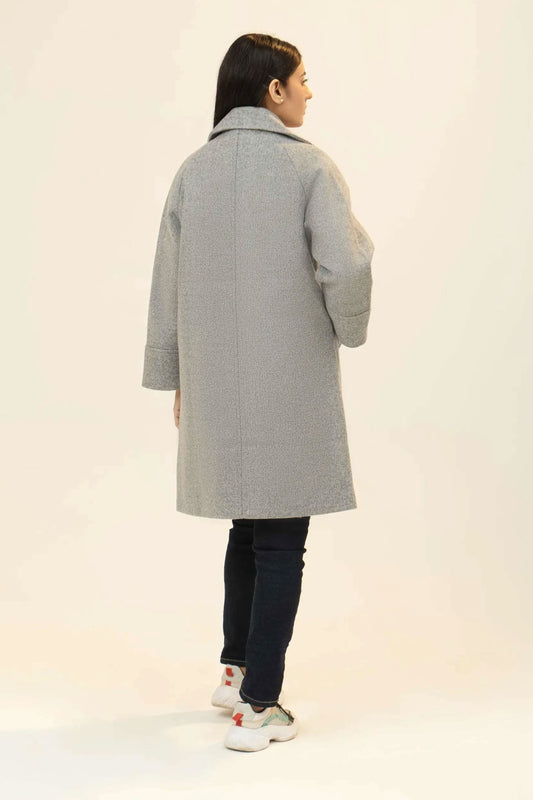 Women Long Wool Coat - Gray