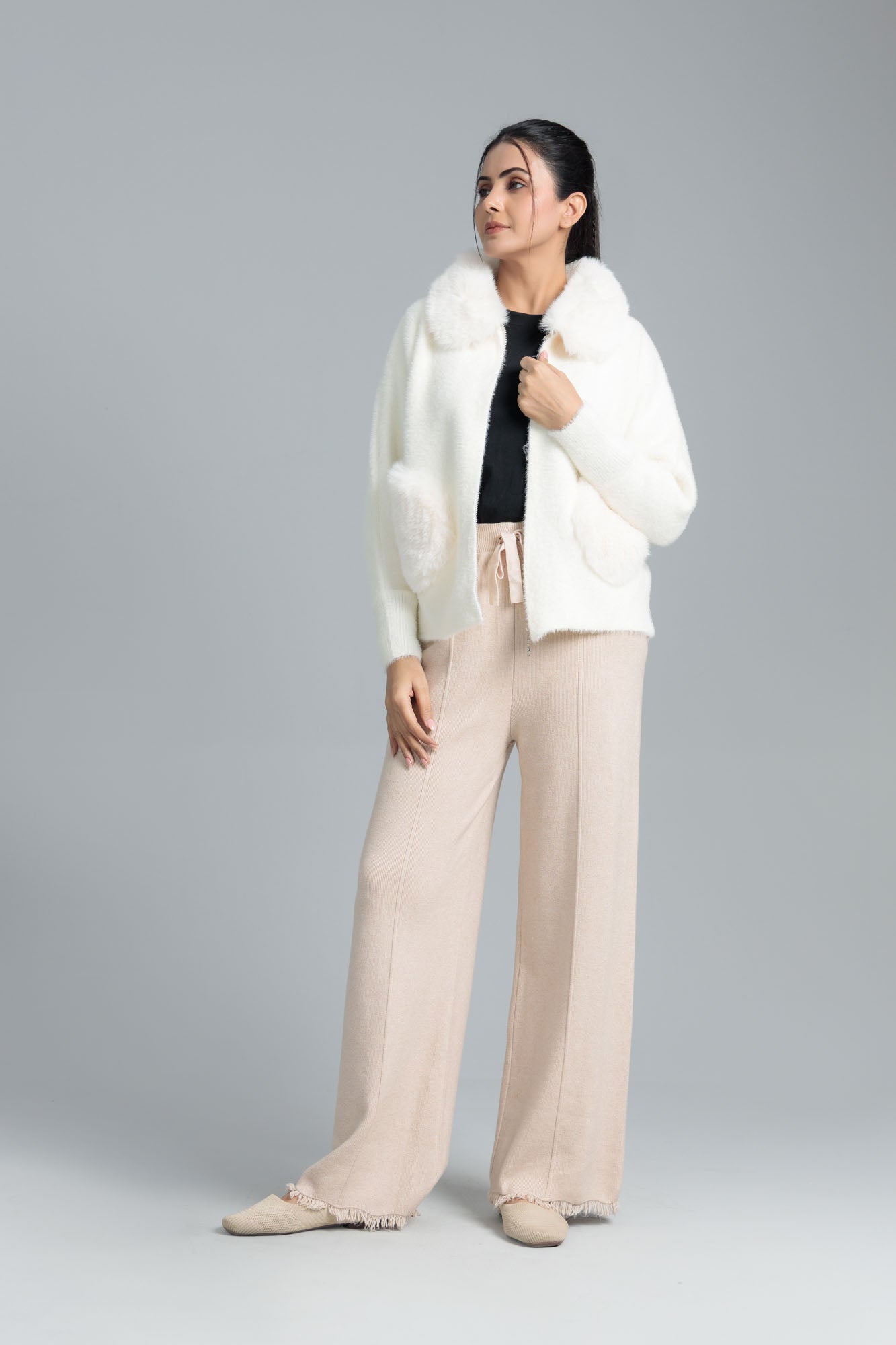 Womenâs Wool Cardigan - Off White