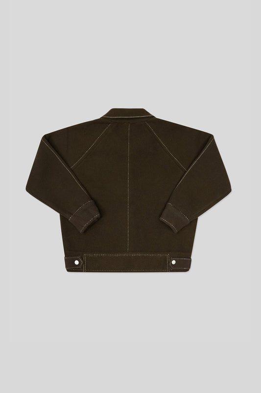 Womenâs Oversized Wool Coat - Chocolate Malt