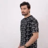 Men Rotatory Printed Shirt - Black - Harwage