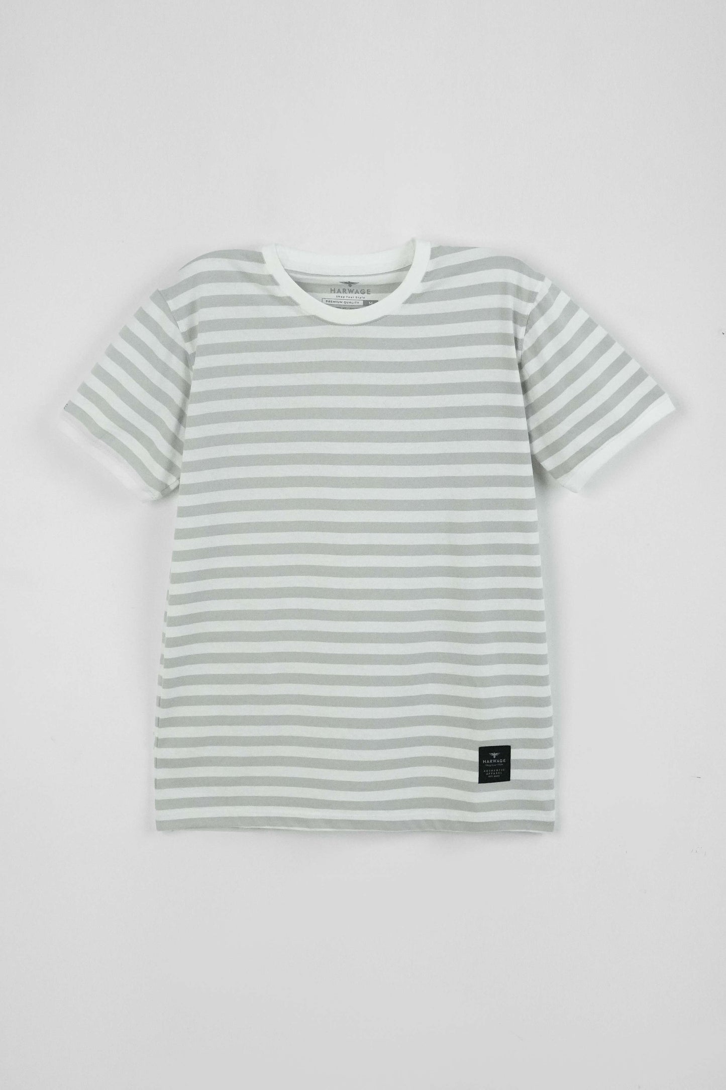 Men's Yarn Dyed Striped T-Shirt - Oyster Mushroom
